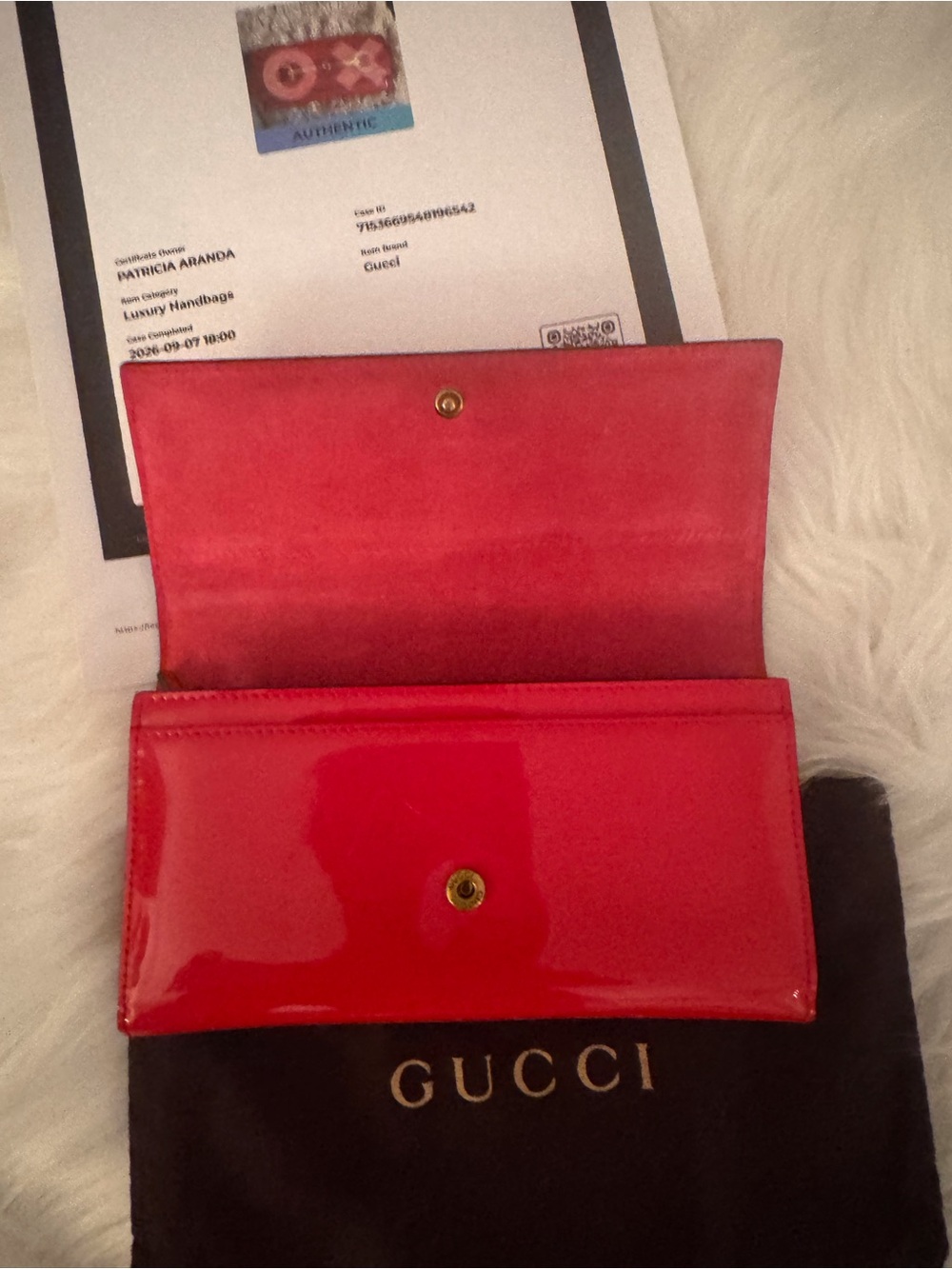Gucci Red Patent Leather Horsebit Continental Wallet - Picture 6 of 15